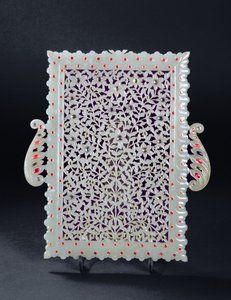 Espelho de Jade, embutido com pedras preciosas, século XIX (mídia mista)